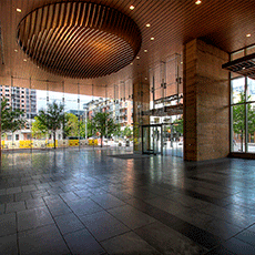 3rd and Colorado glass lobby