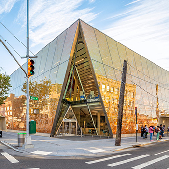 Far Rockaway Branch Library digital printing glass Cristacurva
