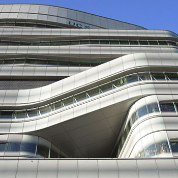 Jacobs Medical Center La Jolla curved insulated printed glass units