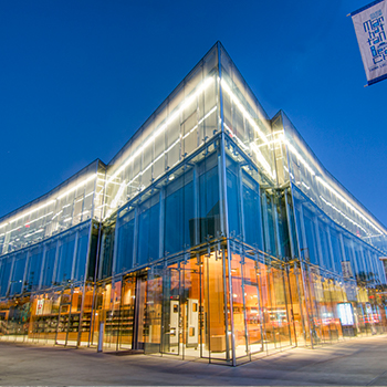 Manhattan Beach Library double skin facade glass walkable glass